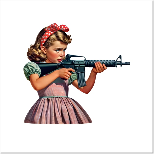 The Little Girl and a Toy Gun Wall Art by Rawlifegraphic